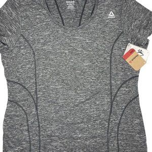 Reebok Women's Dynamic Training Top Shirt XL Black Heather Gym Workout c8